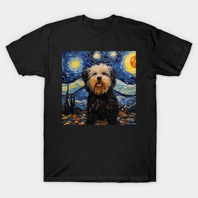 Puli Dog Painted in The Starry Night style T-Shirt by NatashaCuteShop